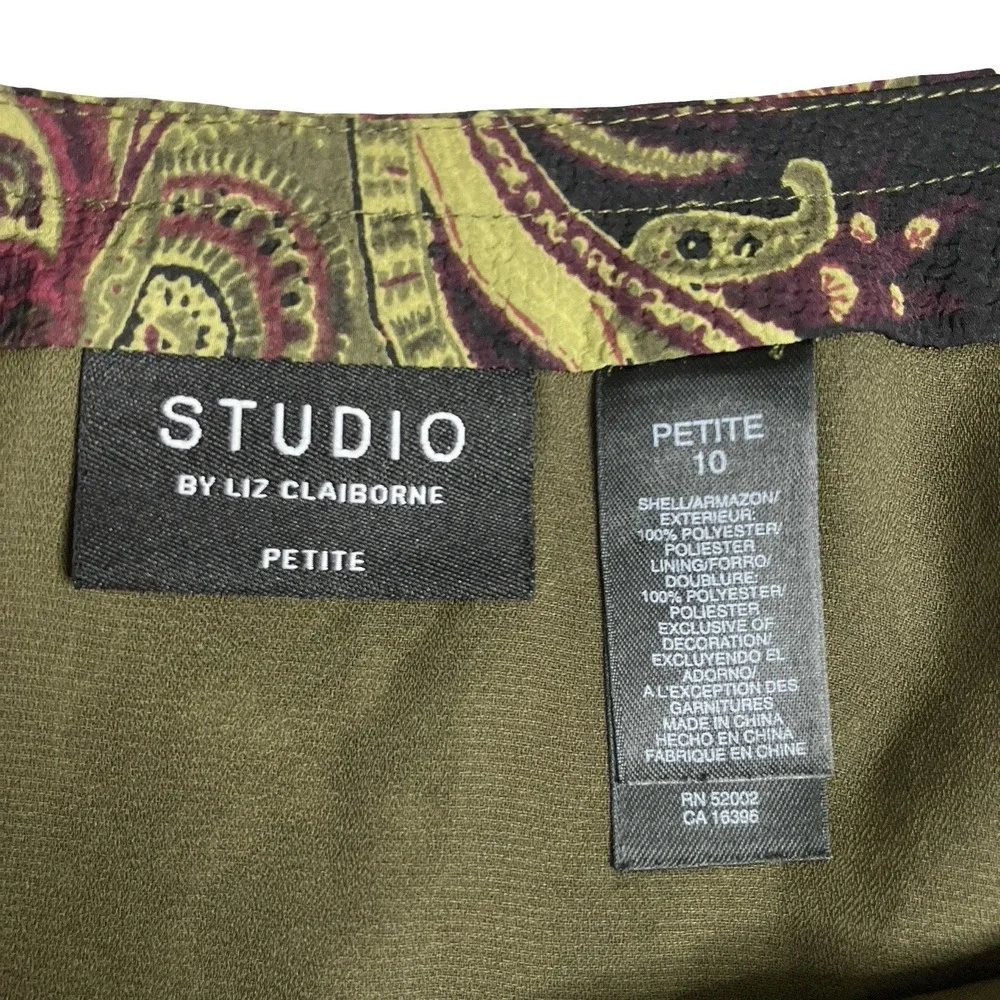Y2K Studio Liz Claiborne Midi Skirt Petite 10 Paisley Asymmetric Fairy Grunge